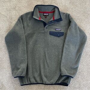 Patagonia Synchilla Fleece Pullover Jacket / Sweater, Quarter Snap-T Button Down